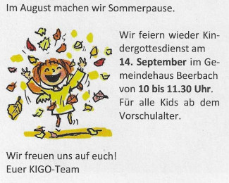 Termine für Kindergottesdienst