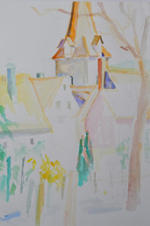 Aquarell von der St.-Egidien-Kirche